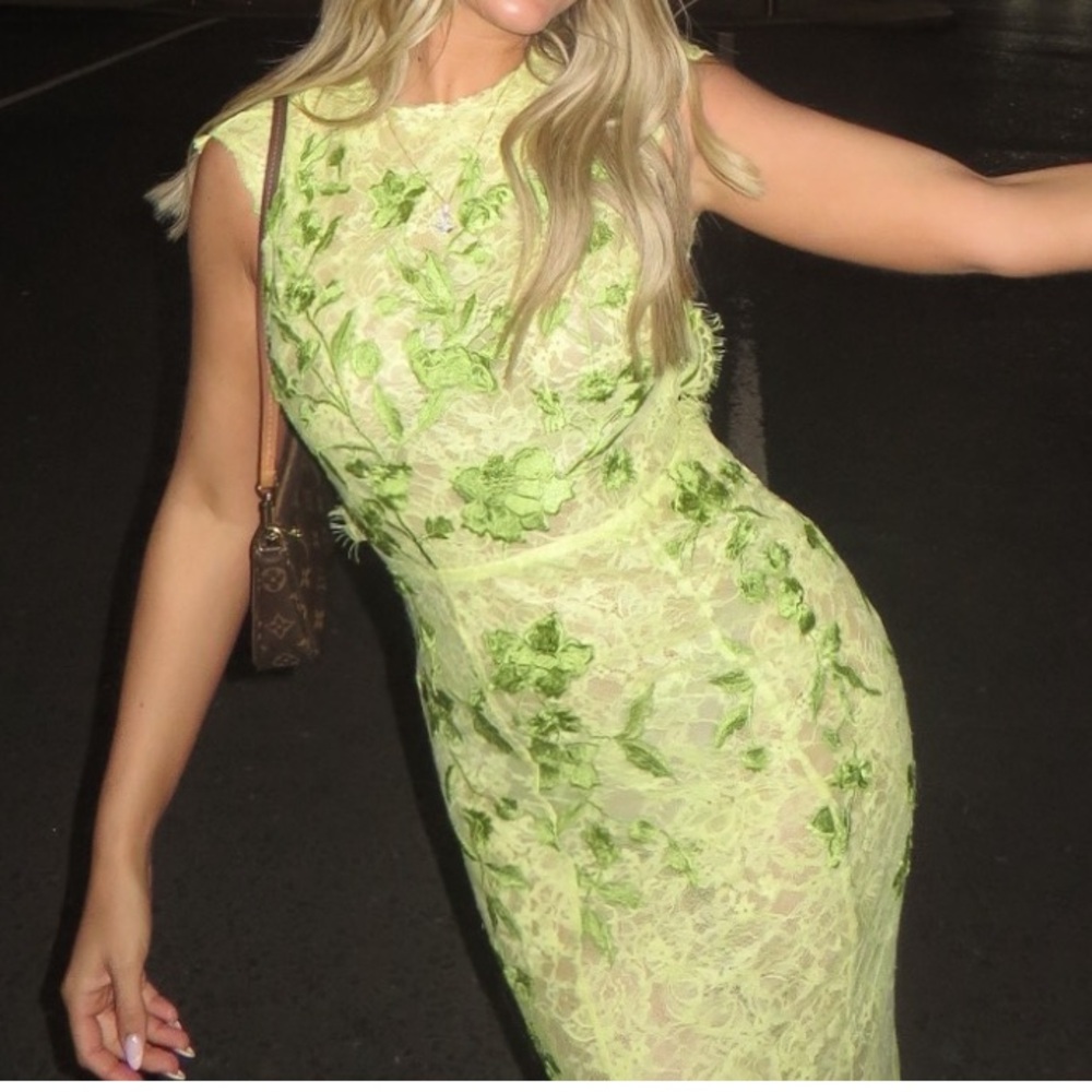 ASOS Yellow Lace Maxi Dress